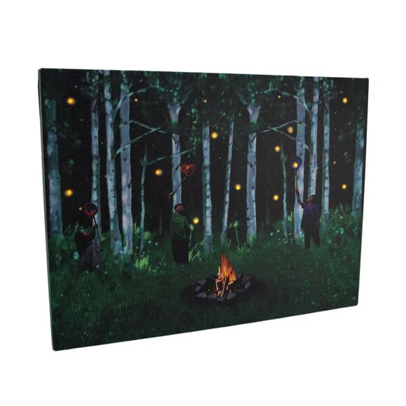 Catching Forest Fireflies Printed Canvas Wall Hanging - Picture 1 of 3